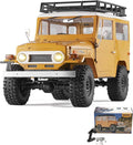 EAZYRC X FMS 1/10 Toyota Land Cruiser FJ40 RS with Licensed RC Truck Blue All Terrain Waterproof 4WD 35T 550 Motor RC Crawler for Adult2.4Ghz Remote Control RS Version(Yellow)