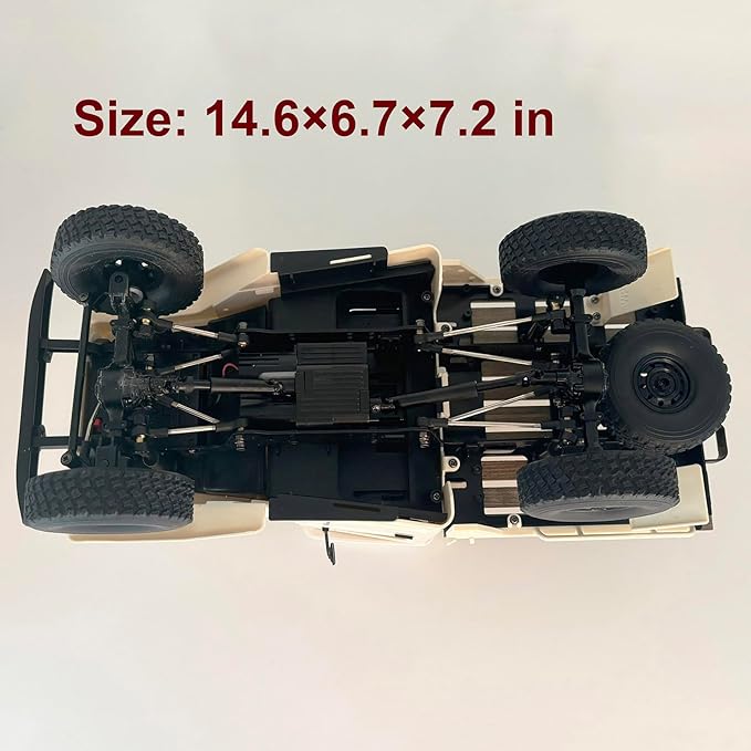 WPL C44 RC Rock Crawler RC Truck 4x4 1/16 Scale Remote Control Crawler Pickup Off Road All Terrain RTR with Proportional Control 370 Motor Upgraded Chassis Hobby Model for Adult