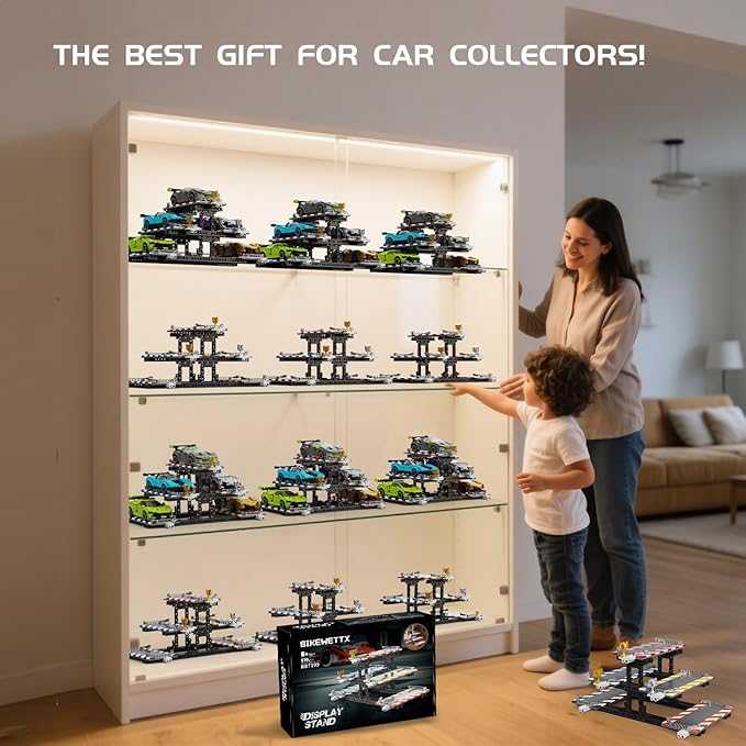 Display Stand Building Kit 578 Pcs Compatible with Lego Speed Champions 8-Stud 76917 76908 76918 76915 76914 76907 76901 76902 &amp More Parking Garage Shelves Gift for Adults &amp Kids