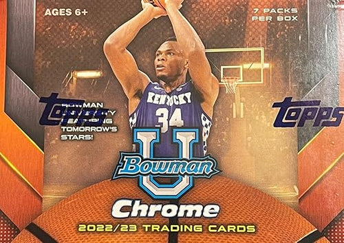 2022 2023 Topps Bowman University Chrome Basketball Series Unopened Factory Sealed Blaster Box with Possible Victor Wembanyama Autographs