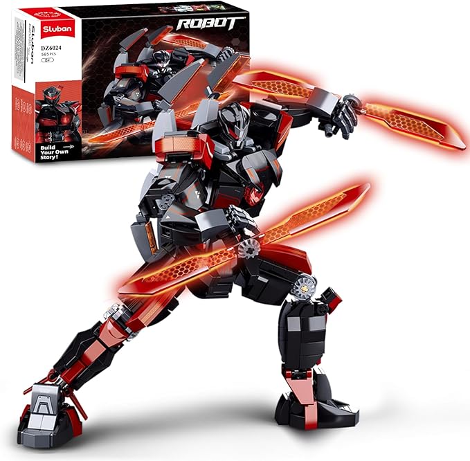 Sluban Mech Building Set Samurai Building Toy for Adults Robot Figure Toys Gifts for Age 8+ Kids and Adults Compatible with Lego Mech Set 585 PCS