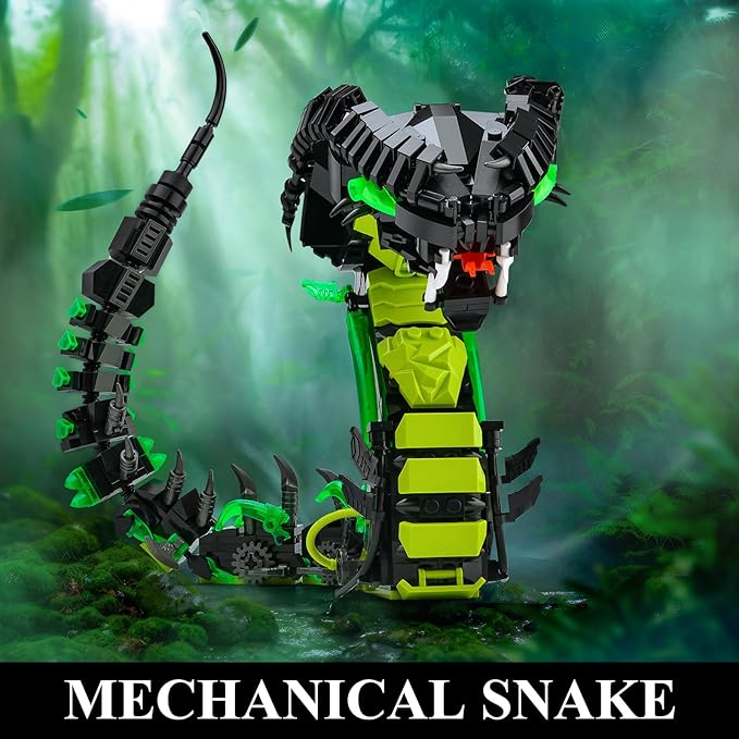 Mechanical Snake Building Sets Creative Snake Animal Collection Toy Adult Home or Office Decor STEM Building Toy Gift for Teens Girl and Boys 8-14 (689PCS)
