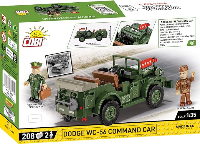 COBI Historical Collection WWII Dodge WC-56 Command Car Building Set 208 Pieces