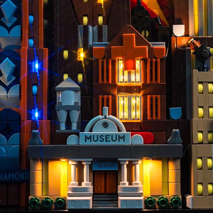 Upgraded Led Light Kit for Lego The Animated Series Gotham City Building Set Remote Control Version Compatible with Lego 76271 (Model Not Included)