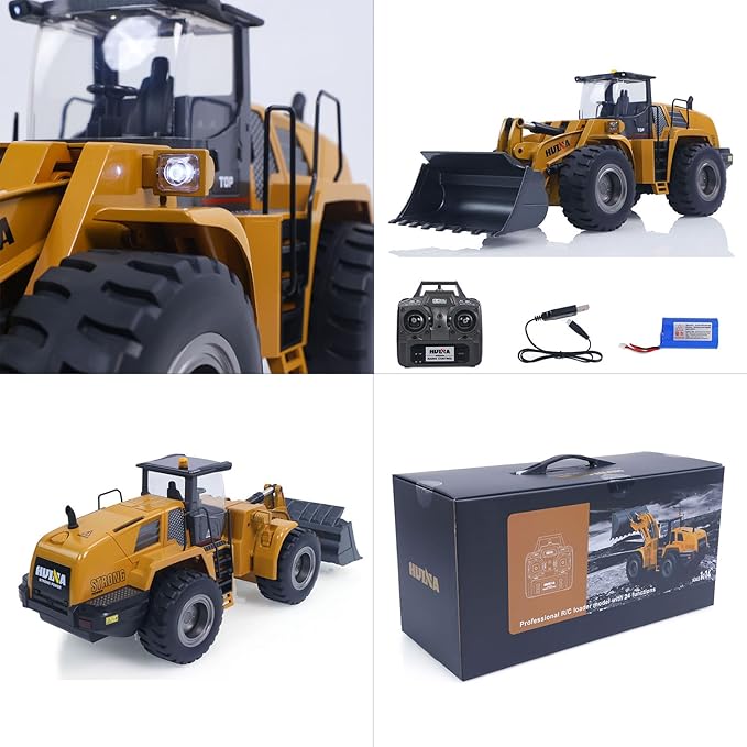 TOUCAN RC HOBBY US in Stock 1/14 HUINA Toys 2.4G 10CH Radio Controlled Loader 1583 Electric Lifting System Lights Sound RC Construction Vehicles Assembled for Adult