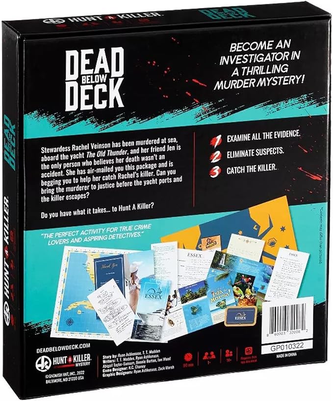 Hunt A Killer: Dead Below Deck Solve a Murder on a Yacht Mystery Box Game for True Crime Fans Murder Mystery Game for Adults Play True Detective and Crack Unsolved Mysteries Designed for Ages 14+