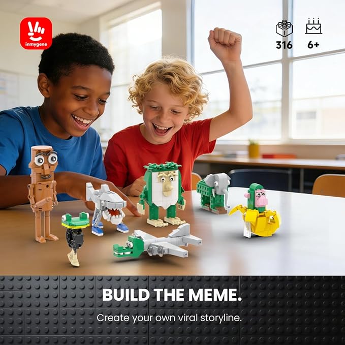 Italian Brainrot Building Set Viral Meme Building Kit Include Tralalero Tralala Tung Tung Sahur Bombardiro Crocodilo Chimpanzini Bananini BRR BRR Patapim Boneca Ambalabu Lirili