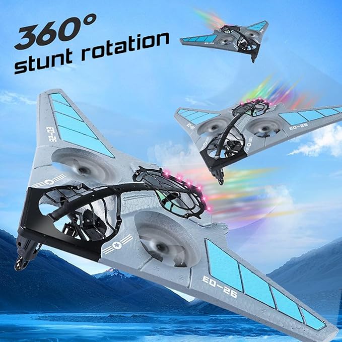GoolRC RC Plane Remote Control Airplane B-2 Stealth Bomber RC Fighter 2.4GHz 2CH RC Airplane Foam RC Aircraft Easy to Fly RC Glider with 2 Batteries for Beginners and Adults (Blue)