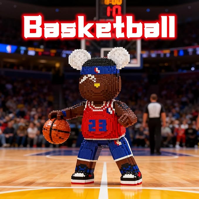 Teddy Basketball Bear Micro Building Blocks Set(16.9inches) Bear Building Blocks Gift for Adult 2026