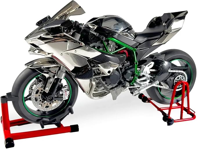 HTLNUZD 1/6 Scale H2R Alloy Diecast Motorcycle with Sound &amp Light Features High Gloss Spray Finish Rubber Tires Premium Collectible Gift