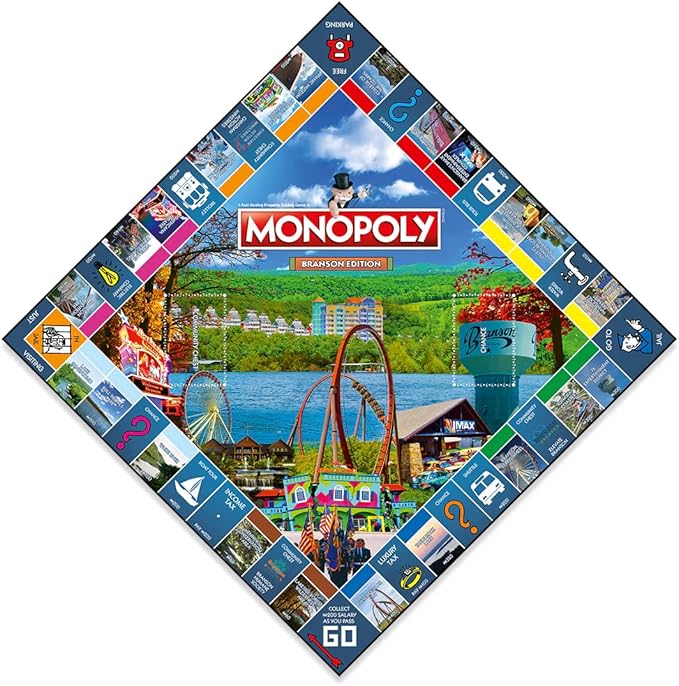 Monopoly Board Game Branson Edition: 2-6 Players Family Board Games for Kids and Adults Board Games for Kids 8 and up for Kids and Adults Ideal for Game Night