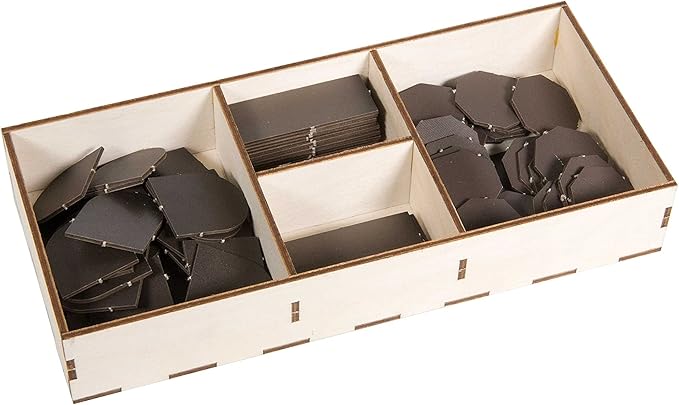 The Broken Token Game Organizer Compatible with Scythe Legendary Expansion - Wooden Game Organizing Box with Multiple Trays