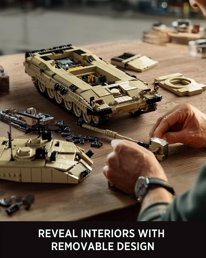 Nifeliz Challenger 2 Tank Model Set British Main Battle Tank Building Set for Adults Military Building Model for Build and Display Collectible Gift for Military Enthusiasts (1761 PCS NF10344)