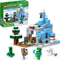 LEGO Minecraft The Frozen Peaks 21243 Cave Mountain Set with Steve Creeper Goat Figures &amp Accessories ICY Biome Toy for Kids Age 8 Plus Years Old