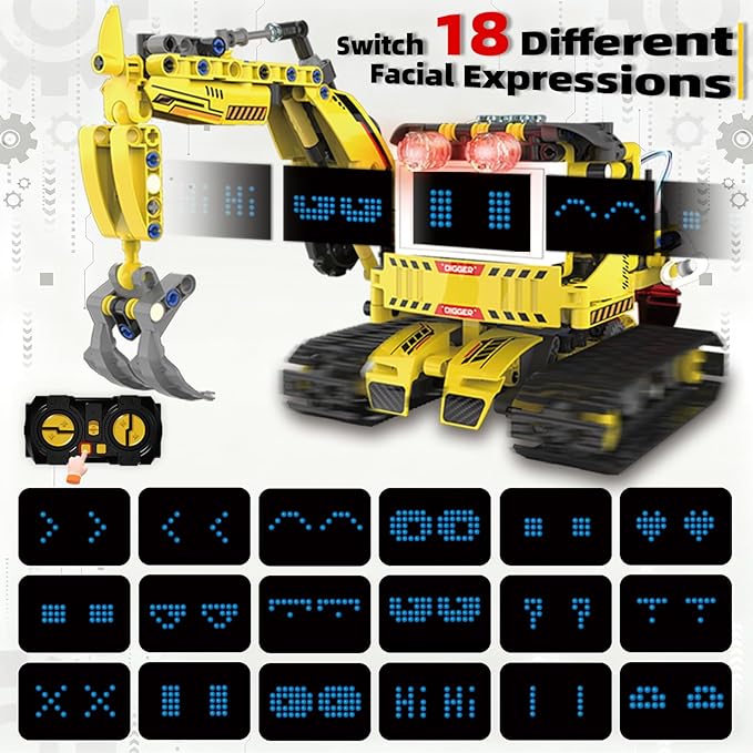 5-in-1 Programmable Robot Building Block Set for Kids Age 6 7 8 9 10 11 12-14 with APP or Remote Control &amp LED Display Screen STEM Educational Gift for Teen Boys and Girls (660PCS)
