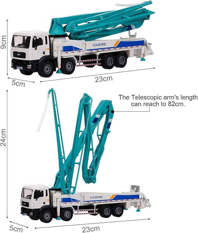 GoolRC Concrete Pump Truck 1:55 Scale Diecast Car Model Car Simulation Engineering Machine Model