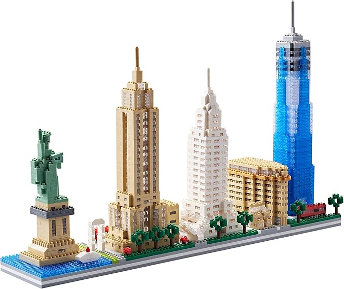 City Architecture New York Skyline Micro Building Blocks Set for Adults NYC Skyline Collection Model Kit for Adult Age of 14+ 3452 Pieces