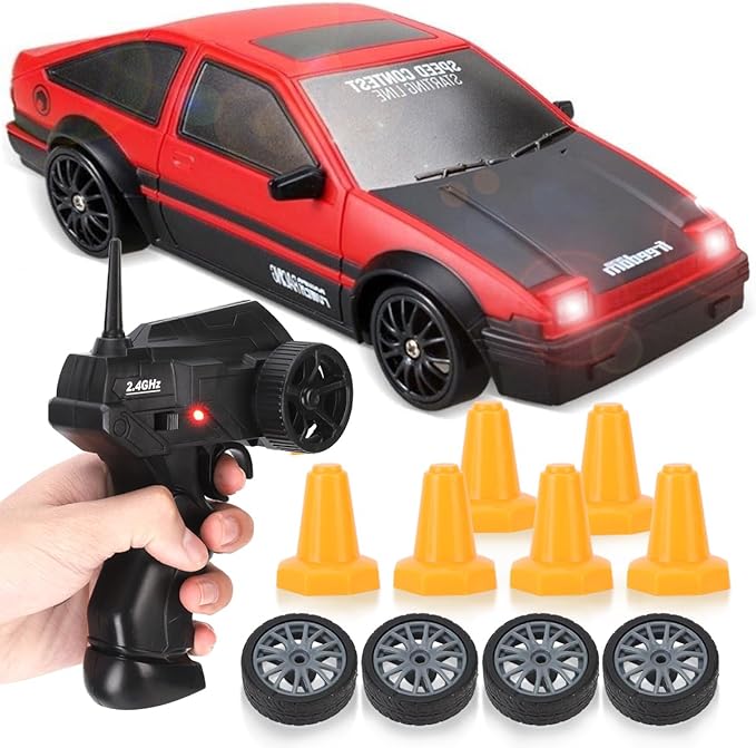 Liberty Imports RC Drift Car 1/24 2.4GHz 4WD Remote Control Sport Racing On-Road Vehicle with LED Light Batteries and Drift Tires (Style 5)