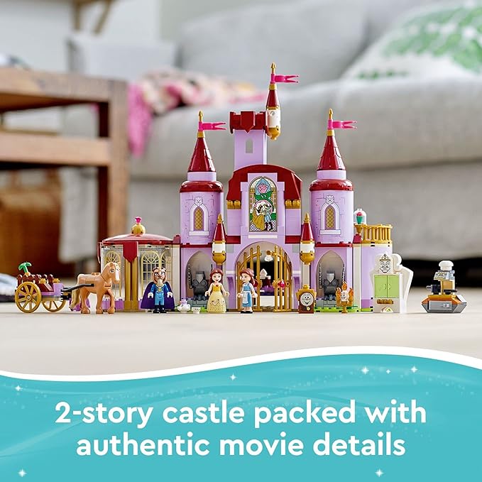 LEGO Disney Belle and The Beast’s Castle 43196 Building Toys from The Beauty and The Beast Movie with Horse Toy Plus Princess &amp Prince Mini Dolls