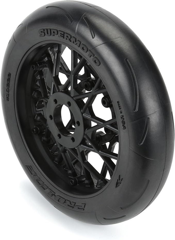 Pro-Line Racing 1/4 Supermoto Tire Front MTD Black Wheel PM-MX/SM PRO1022210 RC Tire