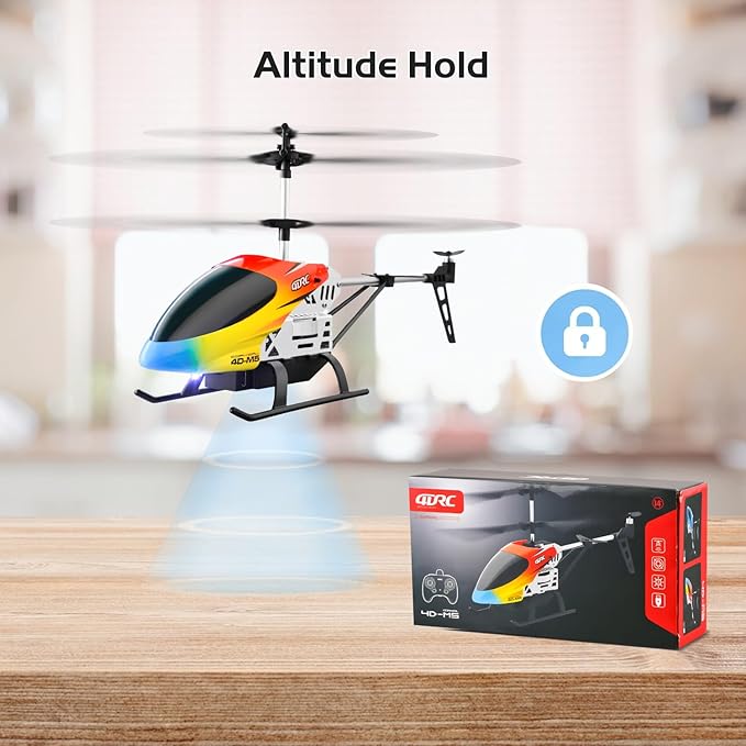 4DRC M5 RC Helicopter for Kids 3-12 and Beginners Remote Control Helicopter with Altitude Hold 2 Batteries with 30Mins FlightWhole Alloy Toy for Boys Girls Indoor Gift