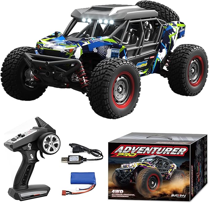 1/16 Brushless Fast RC Desert Car for Adults Top Speed 37mph Electric Off-Road RC Monster Trucks 4X4 Remote Control High Speed RC Car for Sand Land Hobby Toy Gifts SCY-16106PRO (Blue)