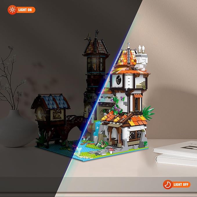 ZenithFlow Medieval Castle Building Blocks Kit European Architecture House Model Idea Gifts Display Home Decorations Collection for Adults 2488 PCS