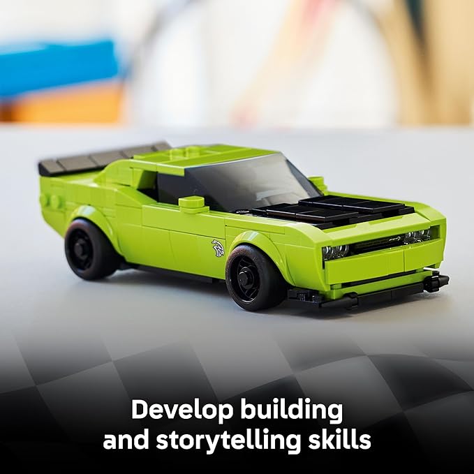 LEGO Speed Champions Dodge Challenger SRT Hellcat Sports Car Toy - Building Set for Learning Play and Display - Kids Toy for Boys and Girls Ages 9+ - Birthday Gift Idea for Race Car Fans - 77237