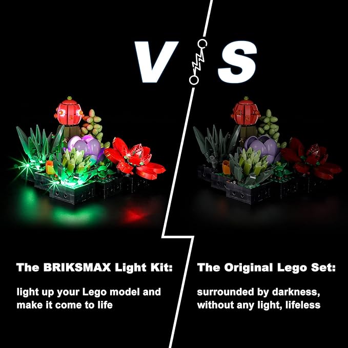 BRIKSMAX Led Lighting Kit for LEGO-10309 Succulents (Not Include The Lego Set)- Compatible with Lego Creator Expert 10309 Succulents Building Blocks Model