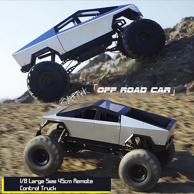 GoolRC 1:8 Scale Large Remote Control Car RC Cars with Metal Shell 2.4GHz 4WD RC Truck with Headlights All Terrain Off Road Monster Truck with 2 Batteries for Adults