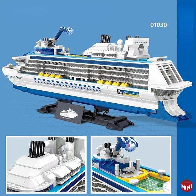 Technology Cruise Ship Building Blocks Set MOC Boat Molecular of The Seas Model Bricks Construction Toy - 2428 Pieces