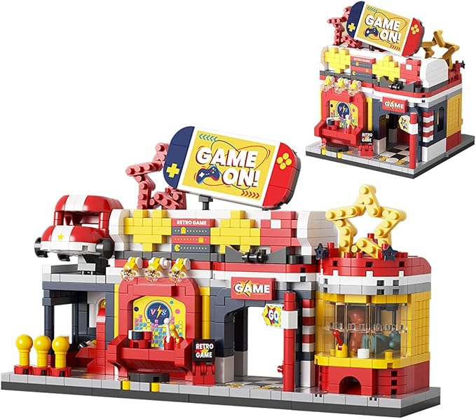 Retro Arcade Building Blocks 925pcs Foldable Architecture Toy Building Set for Adults and Teen Boys Girls- STEM Learning Resources Valentine's Day Home Decoration