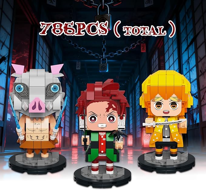 Anime Building Blocks Set 786pcs Compatible with Lego Character Manga Toys Collectible Action Figures for Anime Fans Kids Adults
