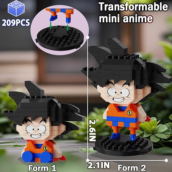 5 Dragon Figures Brick Mini Headz Building Toy 2IN1 Sitting &amp Standing Model Cute Main Dinosaur Ball Z Characters Merch Figures Micro Blocks Set Ideal Gift for Fans Adult Teen 14+ (1025PCS)