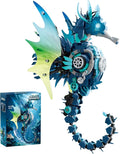 Mechanical Seahorse Building Set Steampunk Ocean Animal Model Kit Articulated Sea Creature Construction Toy Gift for Marine Life Enthusiasts for Adults Teens 1003 Pieces