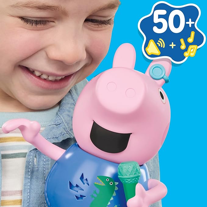 Peppa Pig Joke &amp Sing George 8-Inch Figure Musical Toy with 50+ Sounds and Songs Basket Stuffers Preschool Toys for Girls and Boys Ages 3+