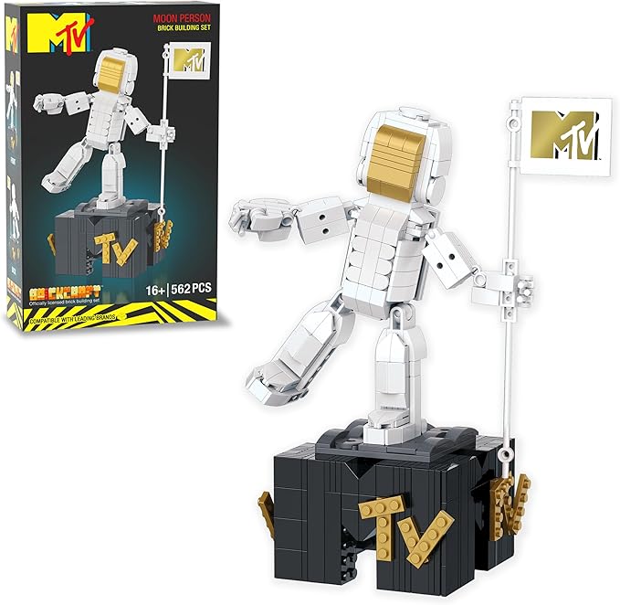 Brickcraft MTV Moon Person Building Set (510 Pieces) – MTV Trophy Collectible Display Model Officially Licensed Construction Kit – Great Christmas for Music Fans &amp Builders