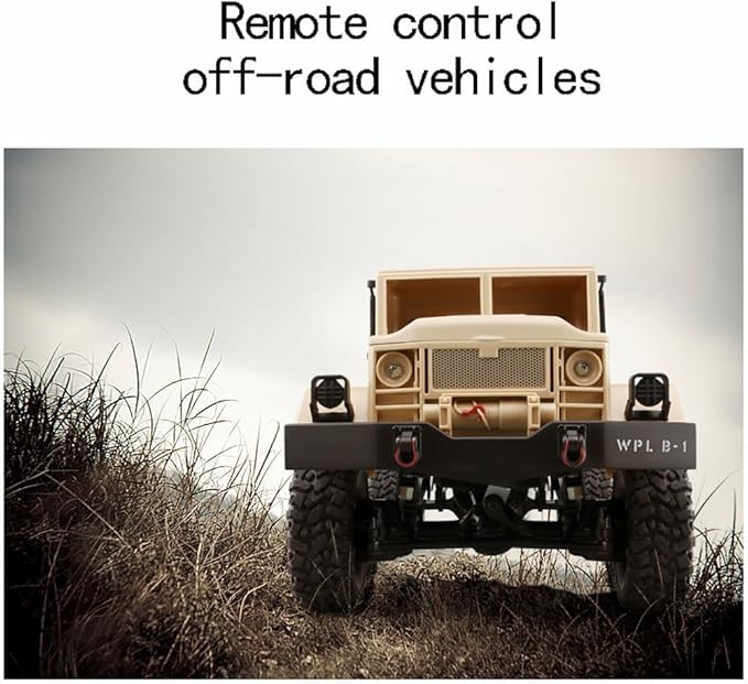 GracesDawn Remote Control Car Terrain RC Cars Electric Remote Control Off Road Military Truck 1/16 2.4G 4WD Off-Road RC Military Truck Rock Crawler Army Car (Yellow)