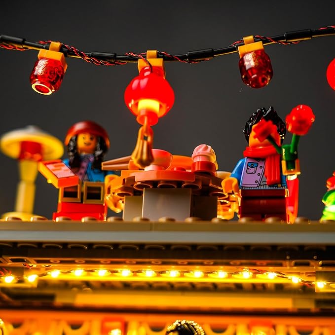Upgraded Led Light Kit for Lego Family Reunion Celebration Building Set Remote Version Compatible with Lego 80113 (Model Not Included)