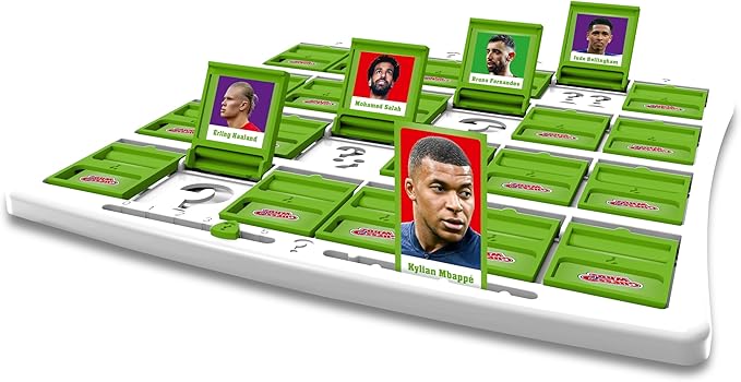 Winning Moves World Football Stars Guess Who? Green Board Game Play with Messi Ronaldo Harry Kane Salah Easy to Setup Gift for Kids Ages 6 and up One Size Fits All