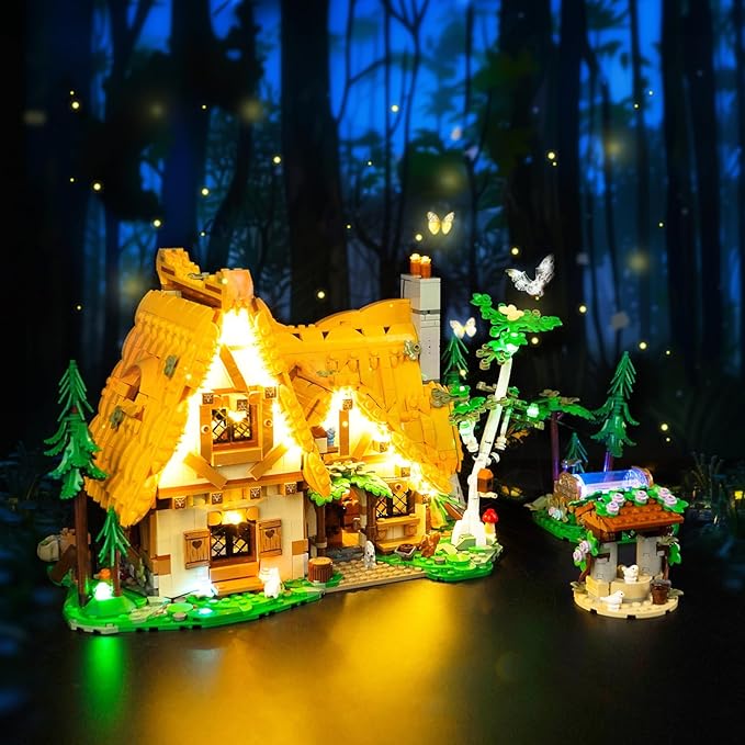 Upgraded Led Light Kit for Lego Snow White and The Seven Dwarfs' Cottage Building Set Compatible with Lego 43242 (Model Not Included)