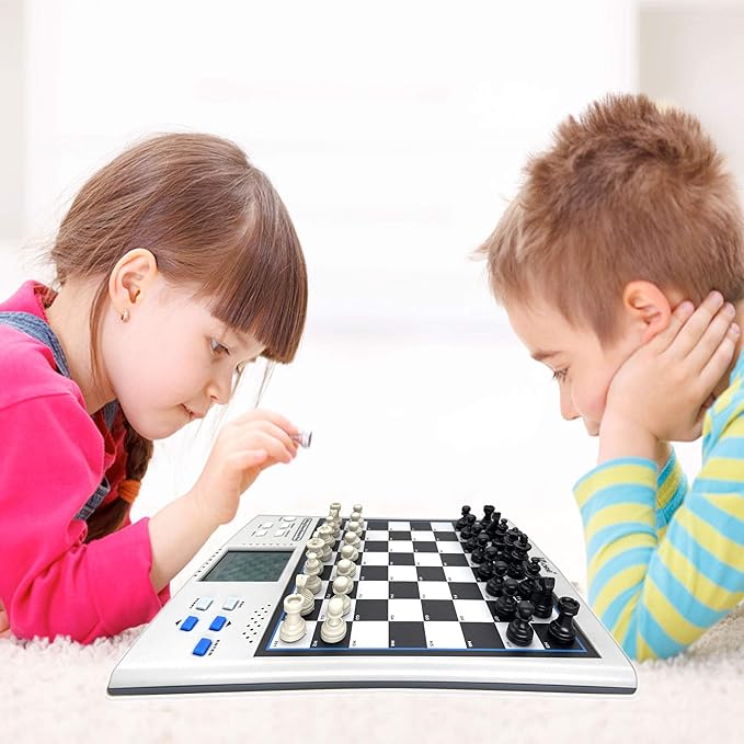 iCore Electronic Chess Set Talking Chess Master Pro 30 Skill Levels and 14 Brain Games 1 or 2-Player Modes for All Ages