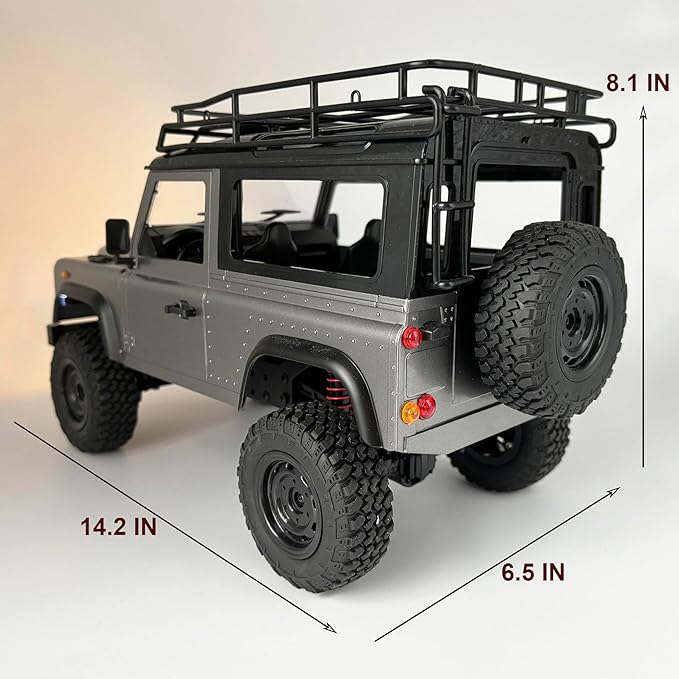 MN99S RC Rock Crawler 4x4 Land Rover RC Crawler 1/12 Scale Remote Control Truck All Terrain Proportional Throttle Steering 280 Motor Upgraded Chassis 2 Batteries Hobby Toy for Adult