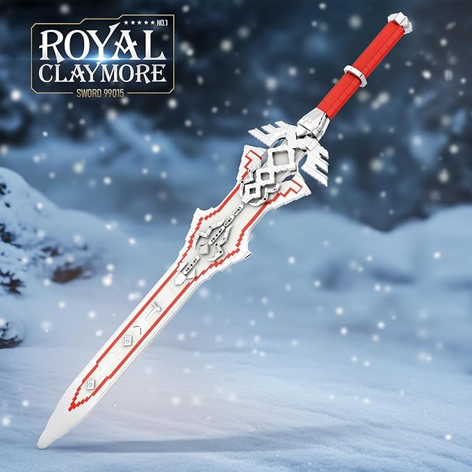 Reobrix Sword Building Sets for Adults Cool Royal Claymore 99015 Collectible Build and Display Model Anime-Style Cosplay Toy Sword Home Office Decor Gifts for Classic Game Fans Boys 14+ (981 PCS)