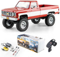 FCX18 FMS 1/18 Chevrolet K10 RC Truck Officially Licensed 4WD RC Crawler 2 Speeds Switch with LED Lights Off-Road RC Model for Adults (Red)