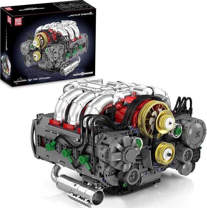 Mould King Flat-Six Engine Model Kit That Works - 2375+ PCS Boxer-6 Engine Scale Model Engine Kit for Adults with Battery and Motor Building Blocks for Adults DIY Construction Toys