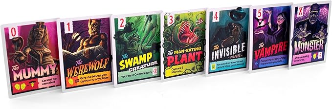 Keymaster Games Campy Creatures Vol. 1 - Hilariously Fun Trick-Taking Game! Perfect Card Game &amp Board Game for Adults &amp Families - Flip Cards to Unleash Monsters on Game Night!