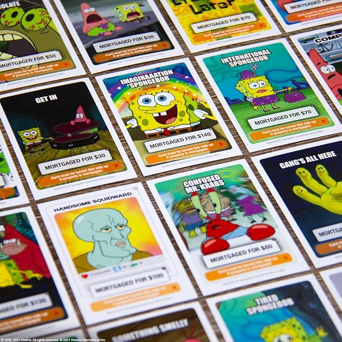Monopoly Spongebob Squarepants Meme Edition | Based on Nickelodeon Show | Featuring Familiar Memes of Locations Episodes and Characters | Officially-Licensed &amp Collectible Monopoly