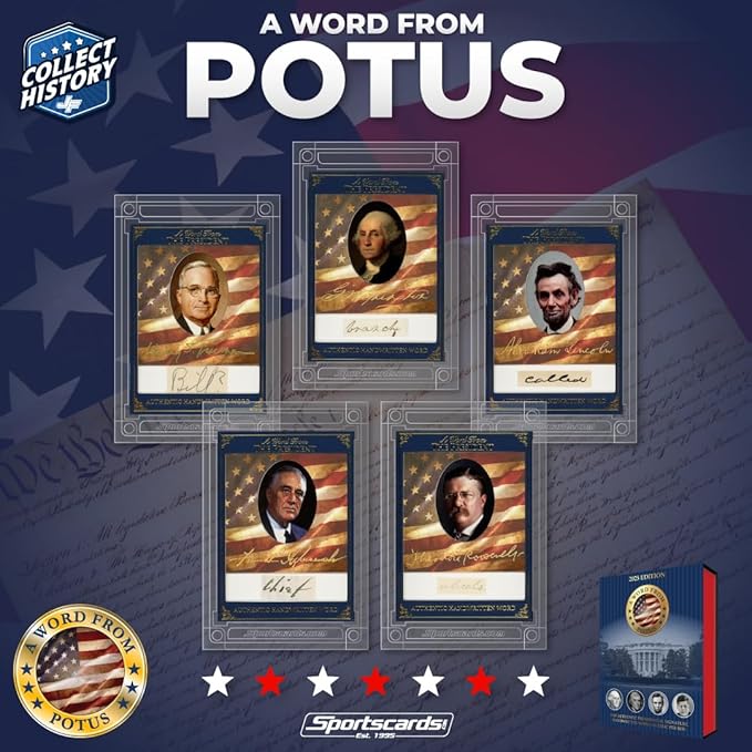 2025 A Word from The President POTUS Trading Card Box 1 Autograph or 1 Relic Per Box (Bush Clinton Donald Trump Joe Biden Obama)