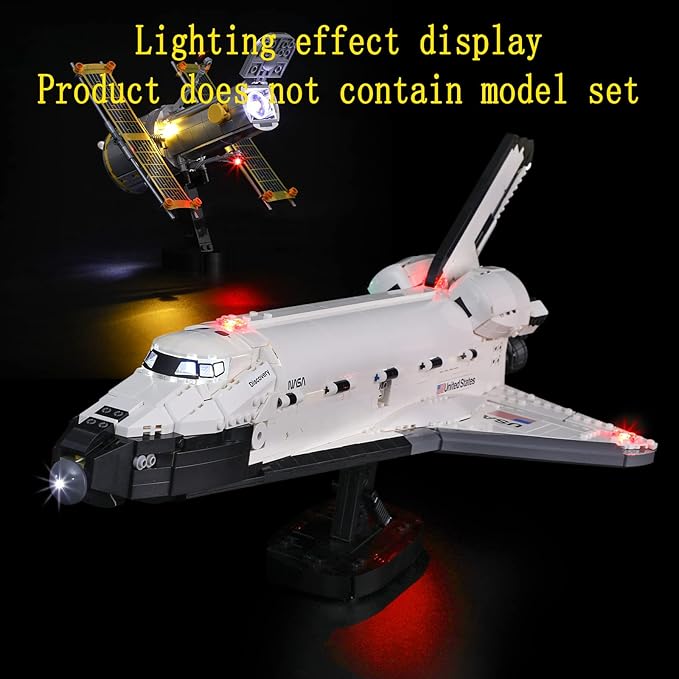 LED Light Kit Compatible with Lego NASA Space Shuttle Discovery - Lighting Set for Creator 10283 Building Model (Model Set Not Included)